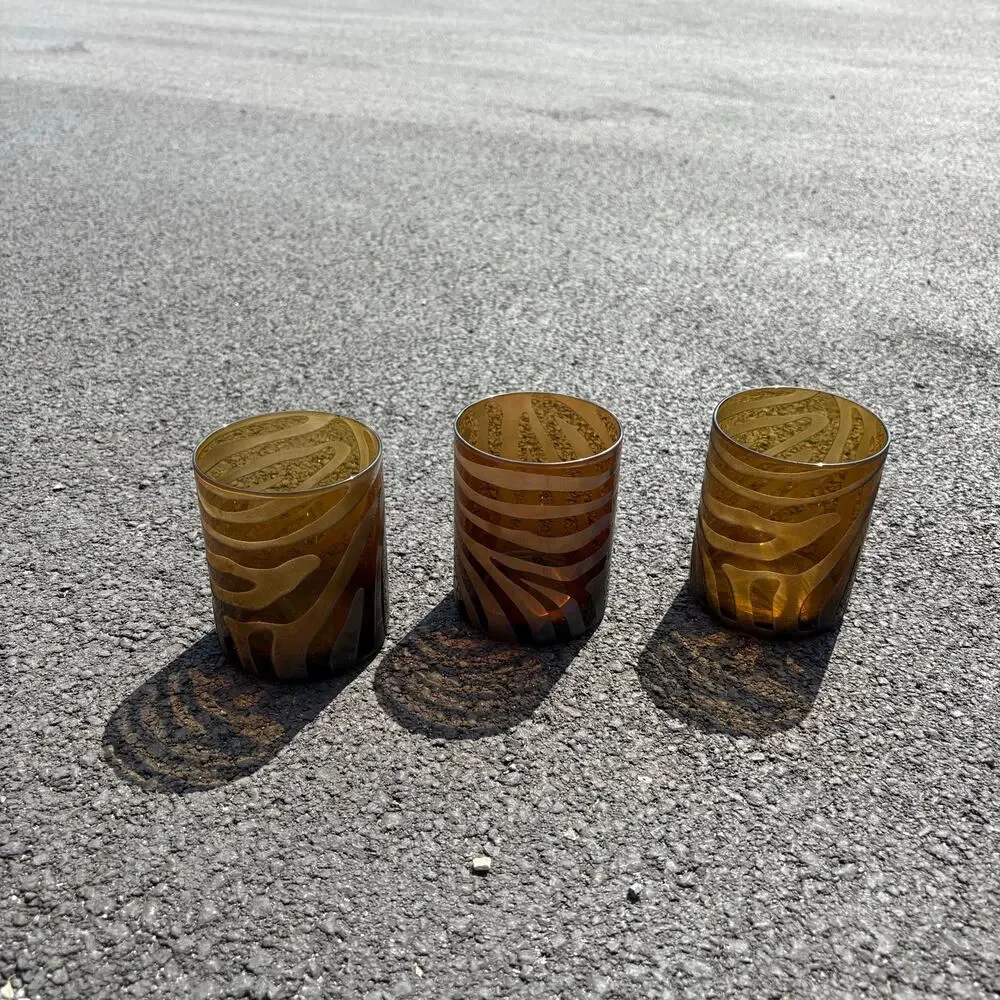3 zebra print matte brown finish glasses